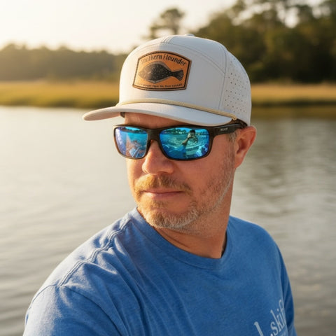 Flounder - Leather Patch - The Seven Series - Greige Retro 1974 - Tethered Skiff