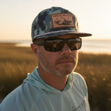 Red Fish Tail - Leather Patch - Marina Series - Night Vision - Tethered Skiff