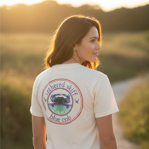 Tethered Skiff - Color Blue Crab - Ivory - Comfort Colors - Tethered Skiff