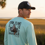 Tethered Skiff - Islands Print - Sea Foam - LS Performance - Tethered Skiff