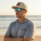 Tethered Skiff - Trout - Heather Gray - SS Hooded Performance - Tethered Skiff