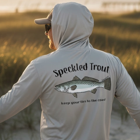Tethered Skiff - Trout - Silver - LS Hooded Performance - Tethered Skiff