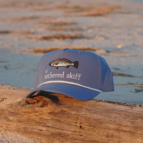 Trout - Classic Rope - Blue / White Rope - Tethered Skiff