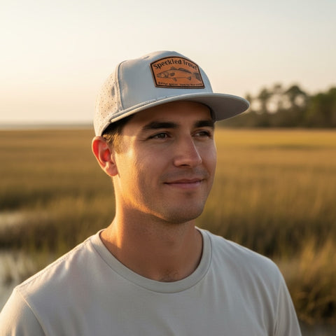 Trout - Leather Patch - Marina Series - Grey Mist - Tethered Skiff