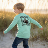 YOUTH - Islands Print - Sea Foam - Long Sleeve Performance - Tethered Skiff
