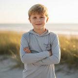 YOUTH - Trout - Silver - LS Hooded Performance - Tethered Skiff