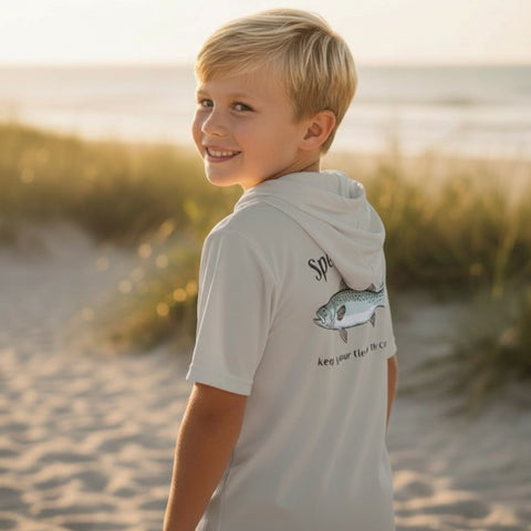 YOUTH - Trout - Silver - SS Hooded Performance - Tethered Skiff